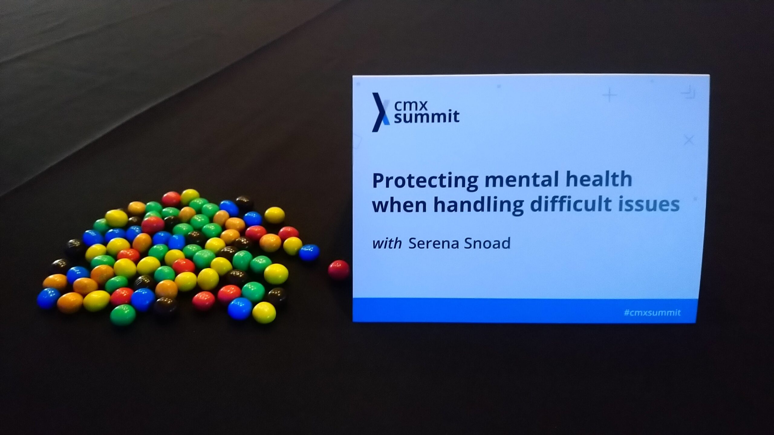 Serena Snoad speaks on protecting mental health for community professionals at CMX summit 2019